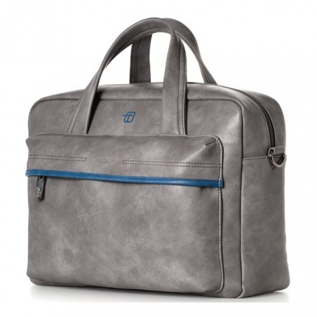BORSA A DUE MANICI BLUE GATE IN ECOPELLE GRIGIO FUMO