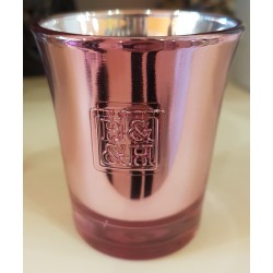Bicchiere porta candela rosa in vetro - Heart & Home